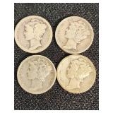 1926, 1938, 1945 Mercury Dimes Lot