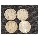 Mercury Dimes 1927, 1936, 1942, 1943