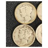 Mercury Dimes 1916, 1923, 1941, 1945