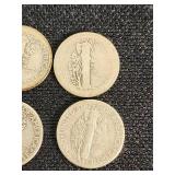 Mercury Dimes 1916, 1923, 1941, 1945