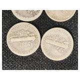 Mercury Dimes 1928, 1939, 1943, 1944 Silver Coins