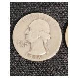 1934 and 1936 Washington Quarter Coins