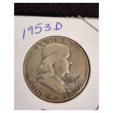 1953-D Franklin Half Dollar Coin