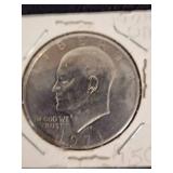1974 Eisenhower Dollar Coin D Mint Mark in Holder