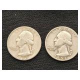 1953 Washington Quarter Dollar Coins