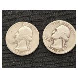 1940 and 1942 U.S. Washington Quarter Coins