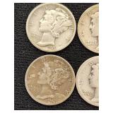 1917, 1926, 1935, 1944 Mercury Dimes