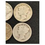 1917, 1926, 1935, 1944 Mercury Dimes