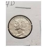 1944 Mercury Dimes Including 1944D and UNC