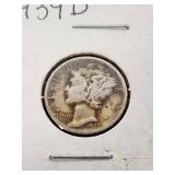 Mercury Dimes including 1939 D, 1936 D, and 1943 D