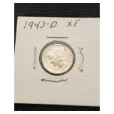 Mercury Dimes including 1939 D, 1936 D, and 1943 D