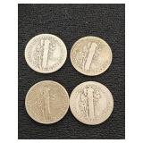 Mercury Dimes 1916, 1918,1941, 1942