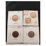 Lot of Lincoln Pennies Including 1970s Small Date, 1960D Large Date, and 1973-S Off-Center Error Coins
