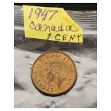 Canadian Coin Collection, Including 1947 and 1970 Pennies, Nickels, Quarters