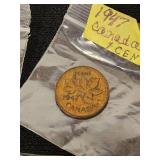 Canadian Coin Collection, Including 1947 and 1970 Pennies, Nickels, Quarters