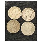 Mercury Dimes 1930, 1936, 1939, 1941