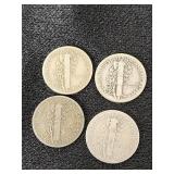 Mercury Dimes 1930, 1936, 1939, 1941