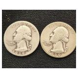 1939 Washington Silver Quarters