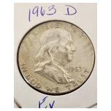 1963 D Franklin Half Dollar