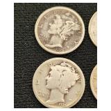 Mercury Dimes 1917, 1923, 1925, 1929