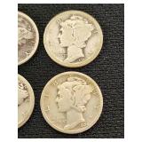Mercury Dimes 1917, 1923, 1925, 1929