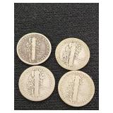 Mercury Dimes 1917, 1923, 1925, 1929