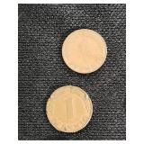 German and Austrian Coins including 1 Pfennig and 50 Groschen