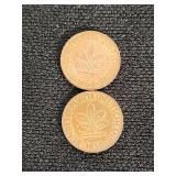 German and Austrian Coins including 1 Pfennig and 50 Groschen