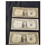 Lot of 3 Vintage US Silver Certificates