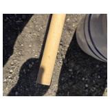 Stoneware Butter Churn with Stick for Wooden Dasher - crack on the rim