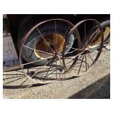Antique Metal Wagon Wheels - 42" Diameter