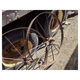 Antique Metal Wagon Wheels - 42" Diameter