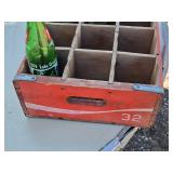 Coca-Cola Wooden Crate with Vintage Glass Bottles