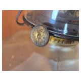 Antique Glass Oil Lamp with Chimney