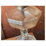 Antique Glass Oil Lamp with Chimney