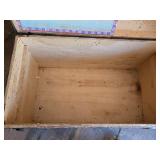 Antique Steamer Trunk with Decorative Hardware and Interior Lining - Hinge is Broke