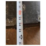 Antique Steamer Trunk with Decorative Hardware and Interior Lining - Hinge is Broke