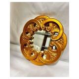 8” Gold Colored Round Mirror