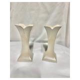 pair of vintage mid-century ceramic bud vases