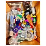 Box of vintage keychains