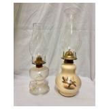 Two vintage Lamplight Farms oil lamps