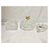 Set of 3 Lead crystal candy dishes