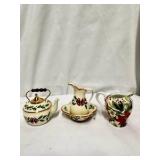 Lenox "Holiday" pattern miniature water pitchers, bowl, and teapot