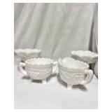 Set of 4 Milk glass items