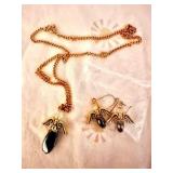 Angel themed jewelry set with earrings and necklace
