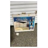 Adjustable Height Folding Table with Padded Surface