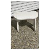 Vintage White Wooden Kidney-Shaped Step Stool