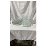 Large Collection of Vintage Pressed and Cut Clear Glassware - 12 Pieces