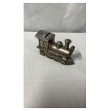 Vintage Godinger Silver-Plated Steam Locomotive Coin Bank