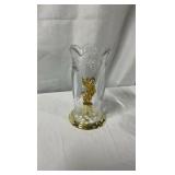 Vintage Bohemian 24% Lead Crystal Angel Hurricane Candle Holder